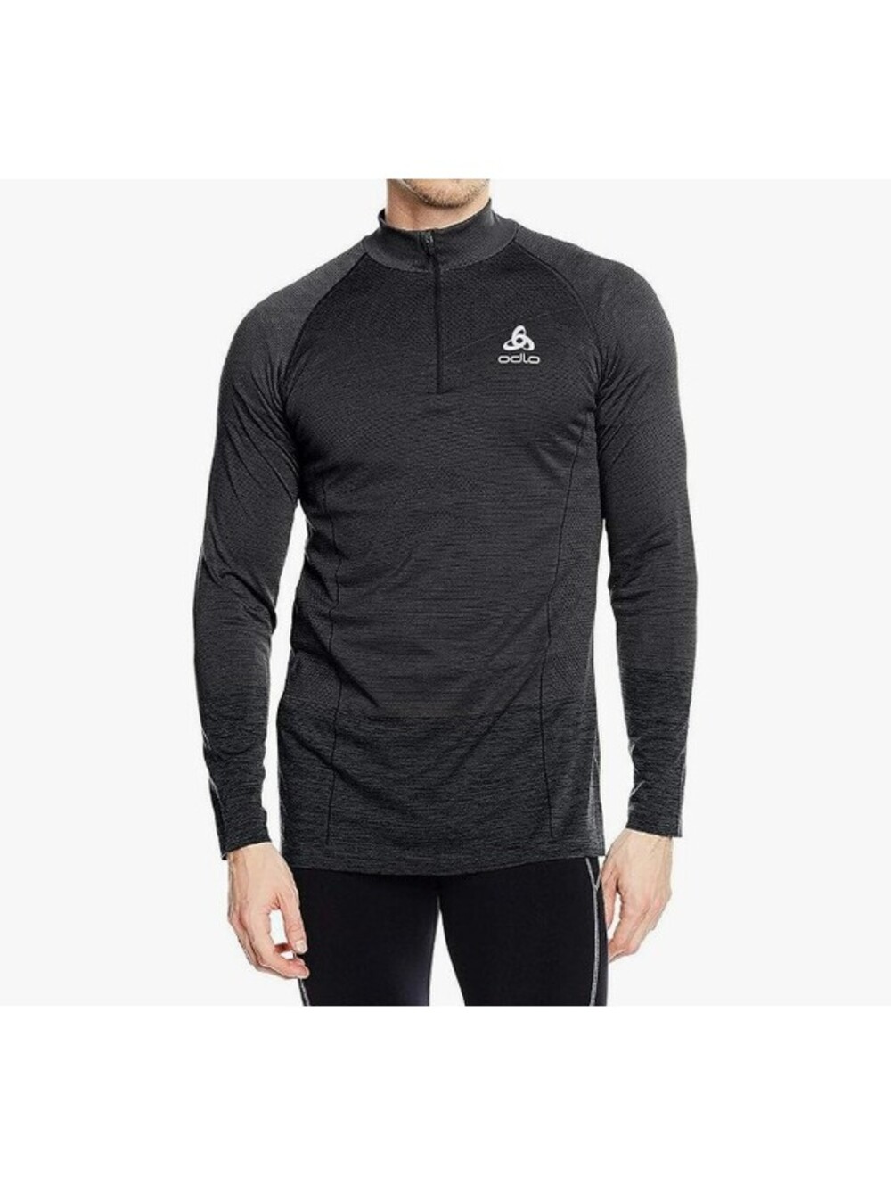 Odlo Quarter Zip Mid Layer Performance Shirt Men's Small Gray Mock Neck Wicking